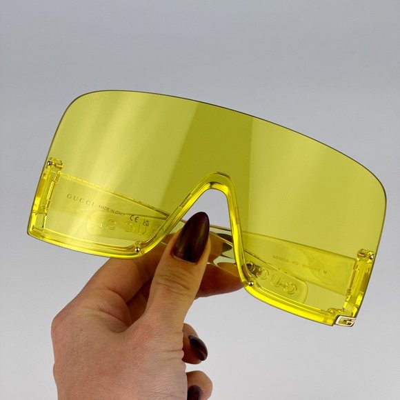 Gucci GG1631S 009 BRAND NEW Sunglasses Yellow Shield Unisex GG 1631S - Picture 7 of 13